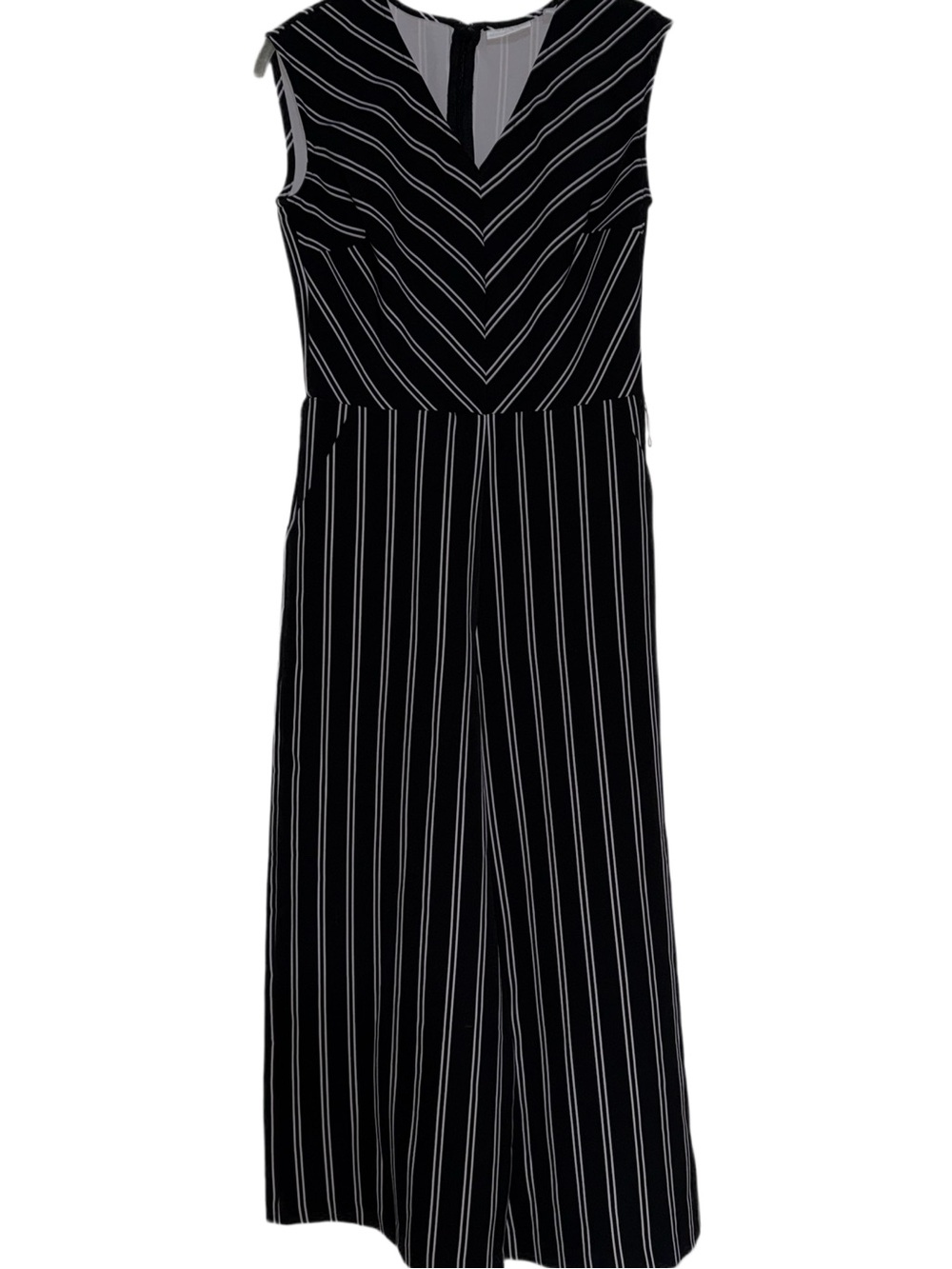New York & Company Black Jumpsuit with White Pinstripes Size XS